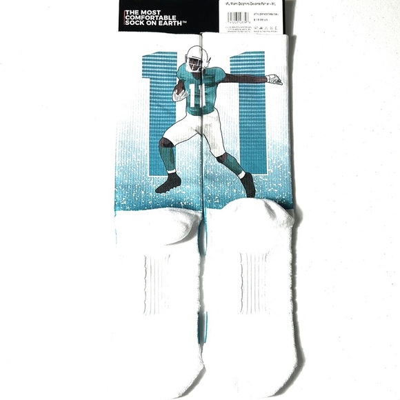 NFL Miami Dolphins Devante Parker Socks- M/L - Picture 3 of 8